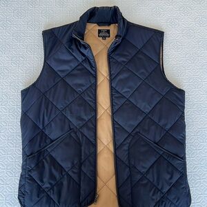 Men’s J Crew Navy Blue Quilted Vest Medium